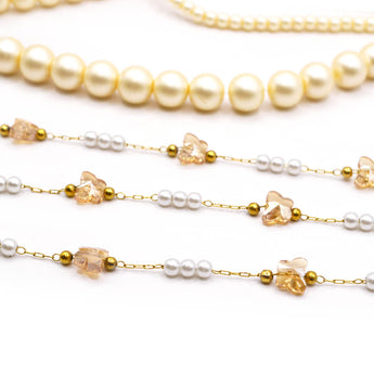Butterfly Glass & Pearl Bead Chain