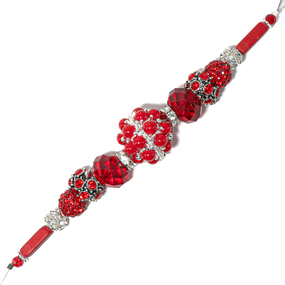 Candy Bead Strand in Red Licorice Twists