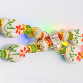 Ceramic Bead Strand in Coral Blooms