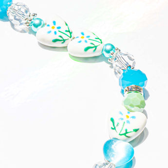 Ceramic Bead Strand in Early Morning Blooms