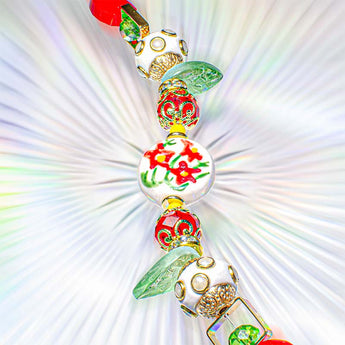 Ceramic & Boho Bead Strand in Pretty in Poppies