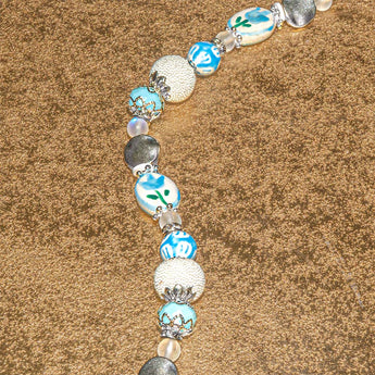Ceramic & Boho Bead Strand in Morning Stroll Through The Garden