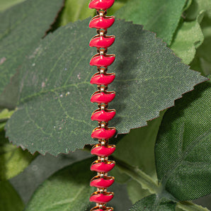 Custom Dyed Enamel Chain in Cherry Soda