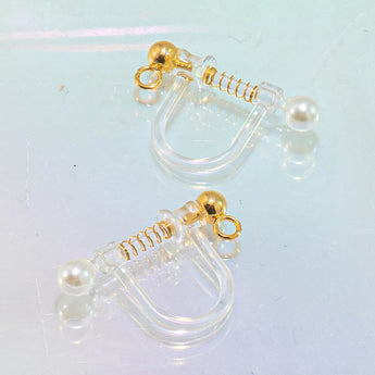 Clip-On Earring Findings with Pearl Accent