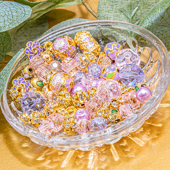 Cloisonné Bead Mix in For Love & Lavender