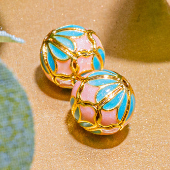 Cloisonné 10mm Bead Pair in Let Love Bloom