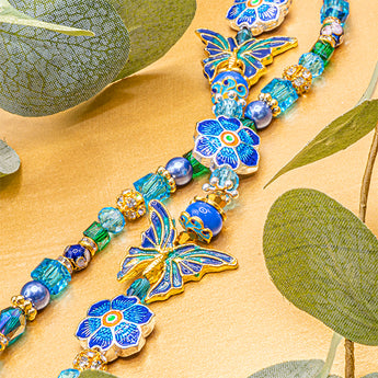 Cloisonné Bead Strand in Butterflies Take Flight