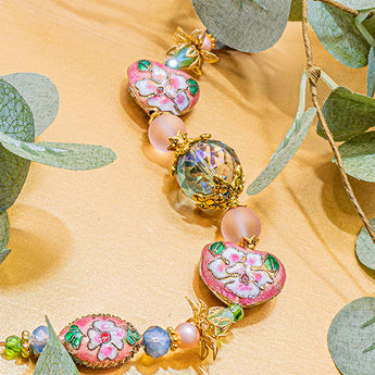 Cloisonné Bead Strand in Enchanted Petal