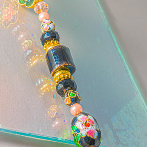 Cloisonne Bead Strand in Garden of Cinders