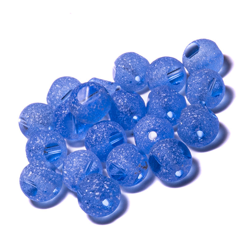Czech 3 Cut Window Glass 6mm Beads in Sapphire Frost