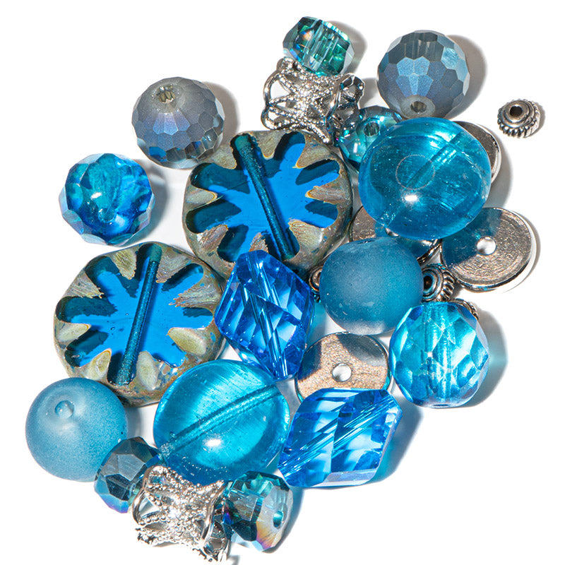 Czech Bead Mix in Kingfisher