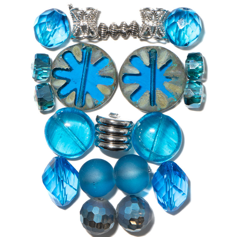 Czech Bead Mix in Kingfisher
