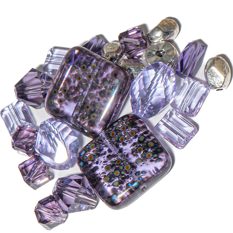 Czech Bead Mix in Wisteria Purple