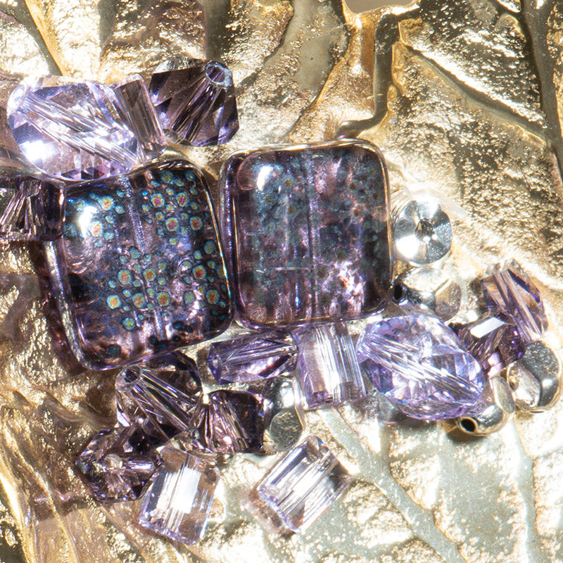 Czech Bead Mix in Wisteria Purple