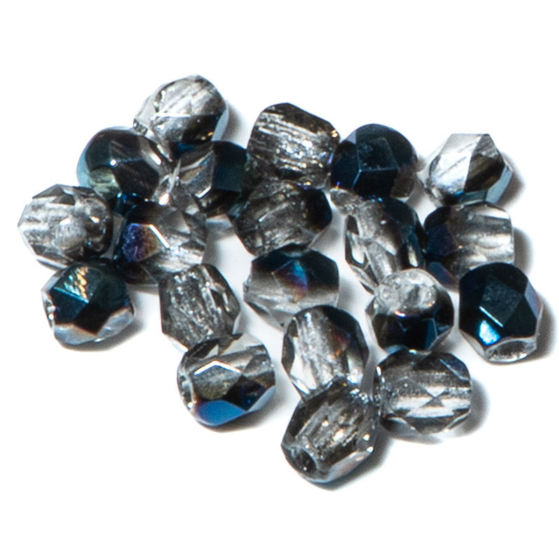 Czech Fire Polish 3mm Glass Beads in Azuro Blue