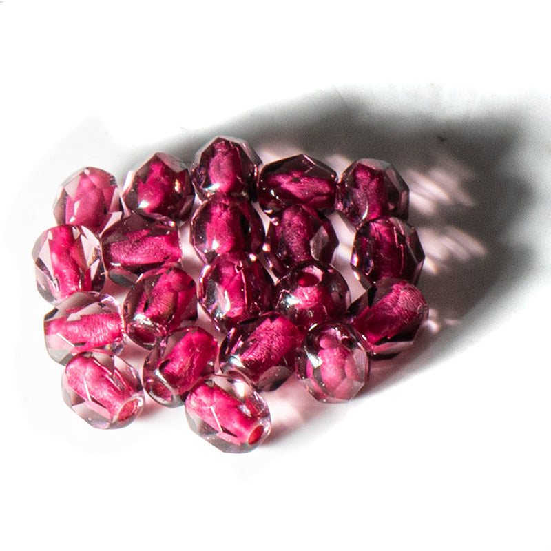 Czech Fire Polish 4mm Amethyst Burgundy Bead Set