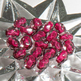 Czech Fire Polish 4mm Amethyst Burgundy Bead Set