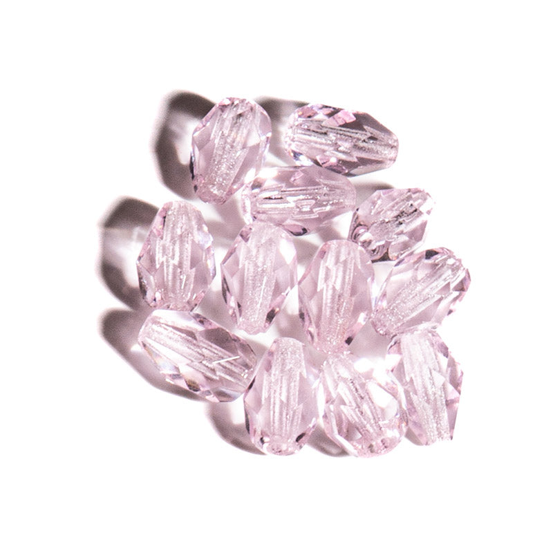 Czech Fire Polish Glass Bead Set in Pink Pear