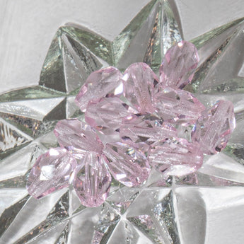 Czech Fire Polish Glass Bead Set in Pink Pear