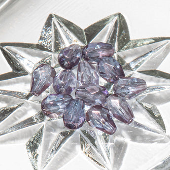 Czech Fire Polish Glass Pear Beads in Luminating Purple