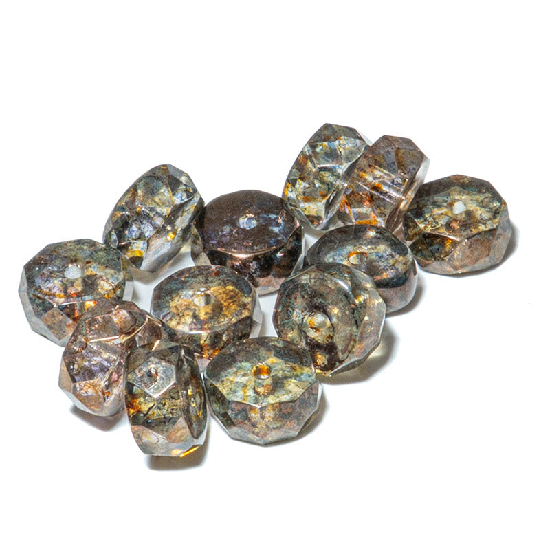 Czech Fire Polish Rondelles in Antique Taupe