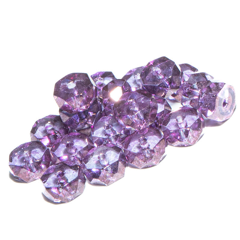 Czech Fire Polish Rondelles in Lumi Purple
