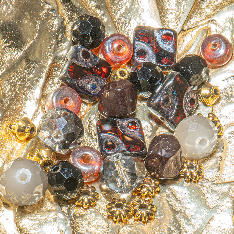 Czech Mini Bead Mix in Underground Volcano
