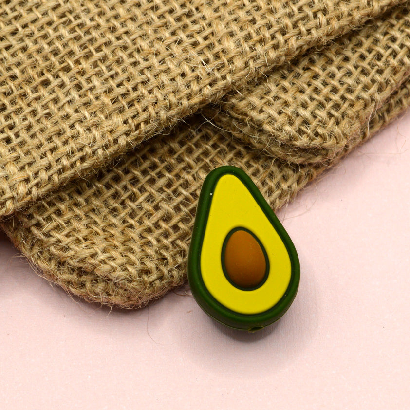 Dark Olive Green Avocado Silicone Focal Bead