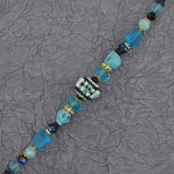 Day of the Dead Bead Mix in Boho Blue Skulls