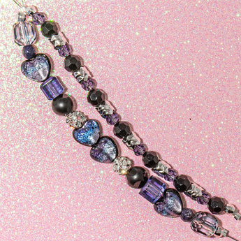 Lampwork Bead Strand Duo in Purple Passion