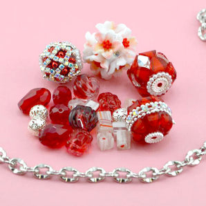 Bead Mix & Chain in Valentine Red