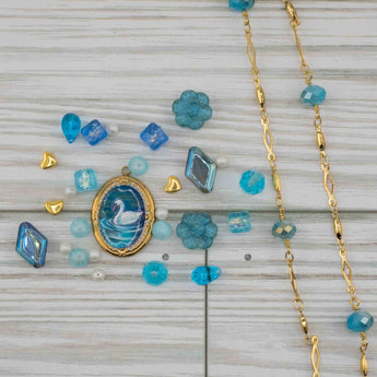 Bead Mix & Chain Duo in Swan Lake