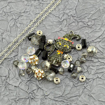 Halloween Bead Mix & Chain Duo in Black Cat