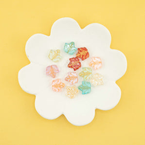 Fallen Leaves Pressed Glass Bead Set