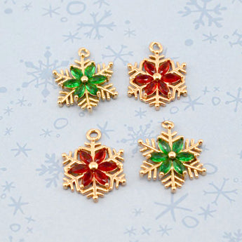 Charm Set in Rhinestone Snowflakes