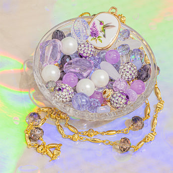 Bead Mix & Chain Duo in Lilac & Hummingbirds