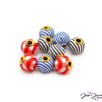 Fabric Bead Set in Beach Umbrellas