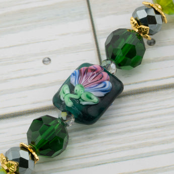 Autumn Lampwork Bead Strand in Deep In The Meadow