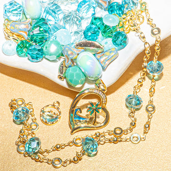 Bead Mix & Chain Bundle in Seafoam at Sunrise