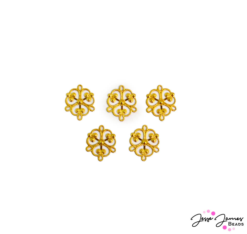 Renaissance Filigree Set in Golden Pansies