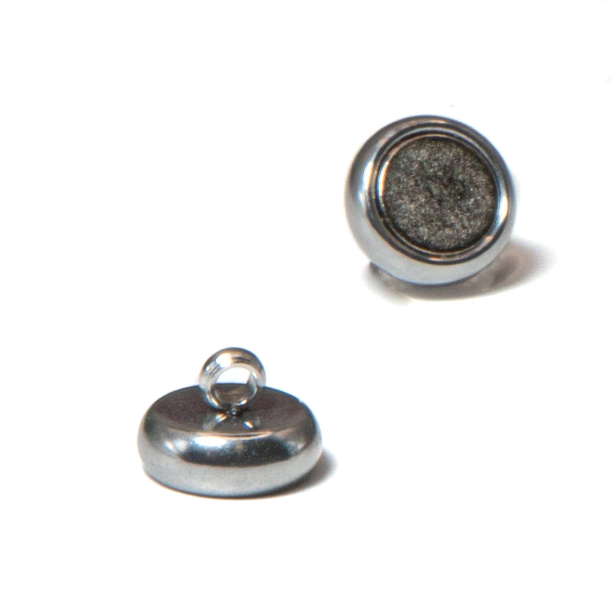 Flat Round Magnetic Clasp in Silver