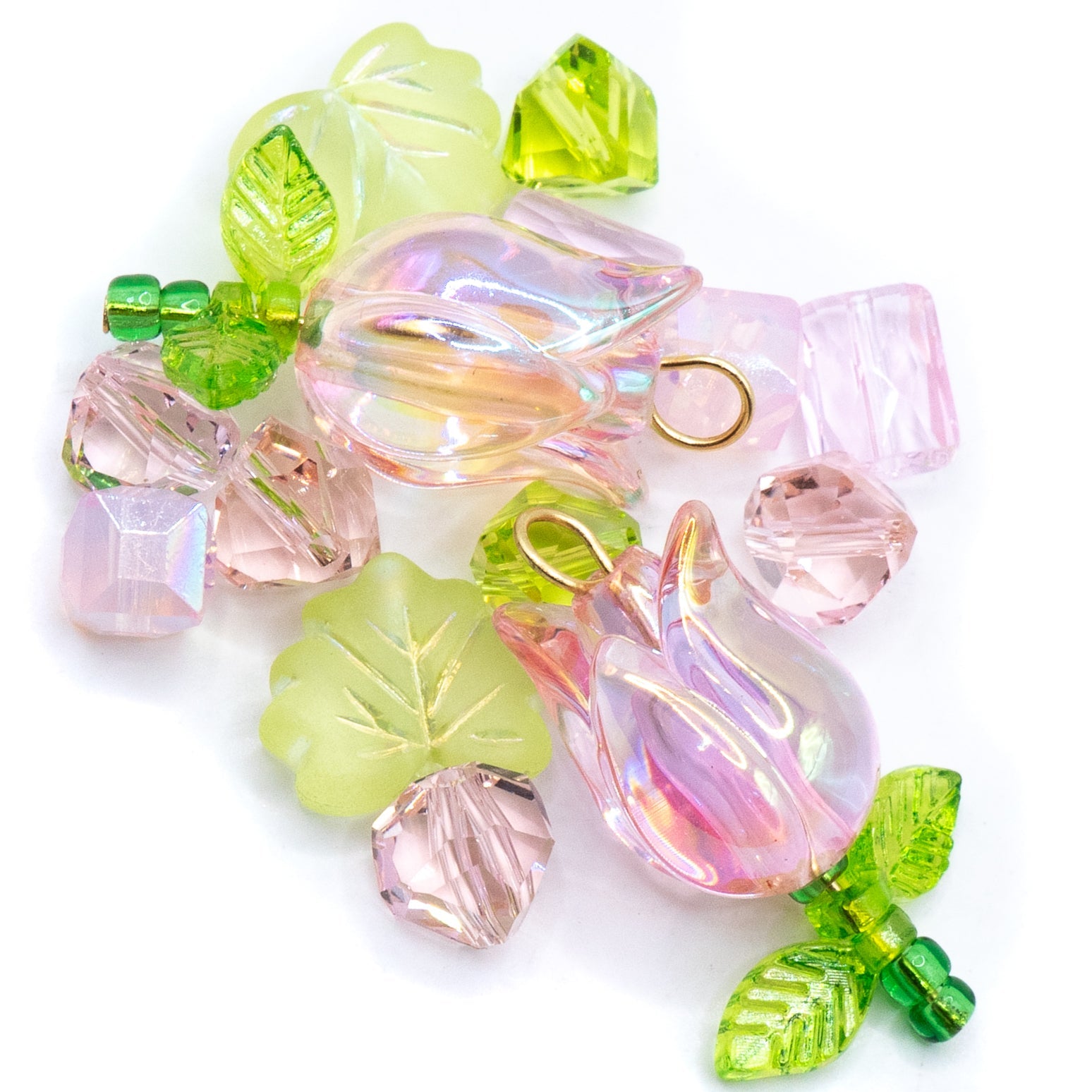 Floral Bead Mix in Strawberry Kiss Tulips