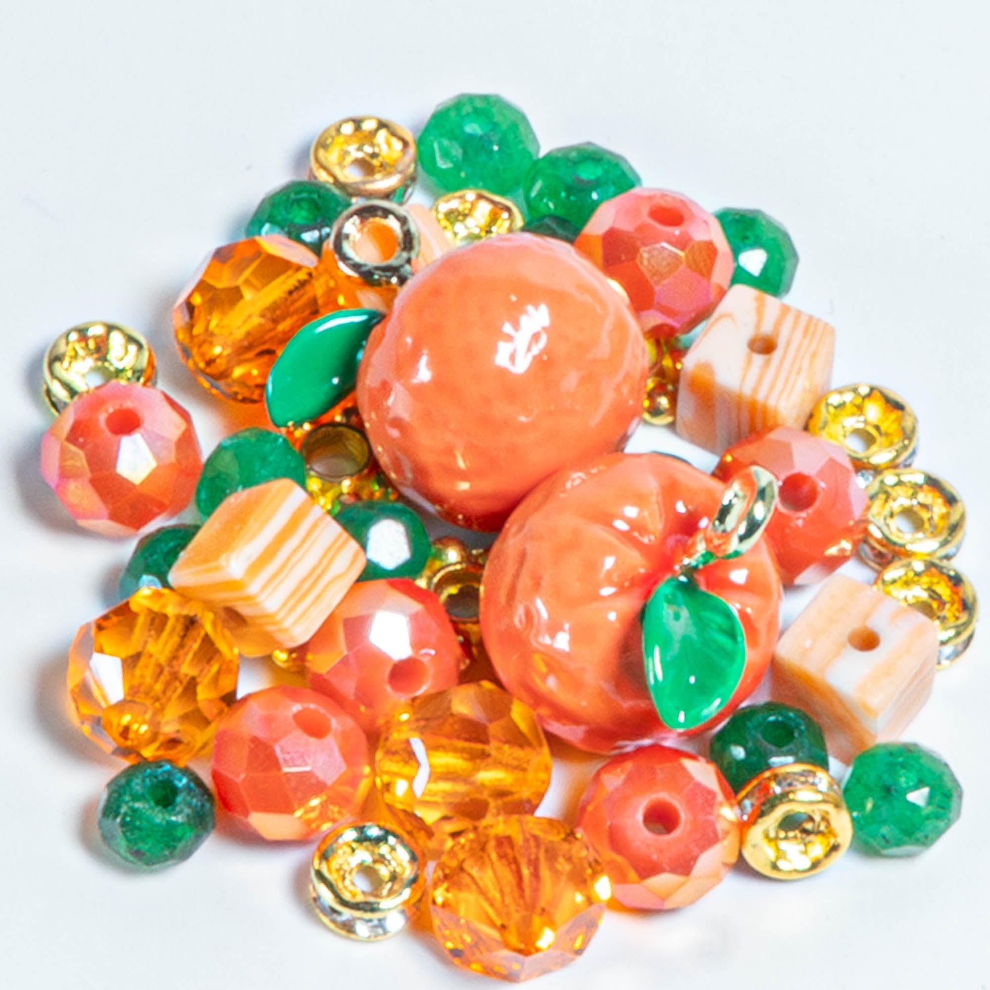 Fruit Mini Bead Mix in Tart Orange
