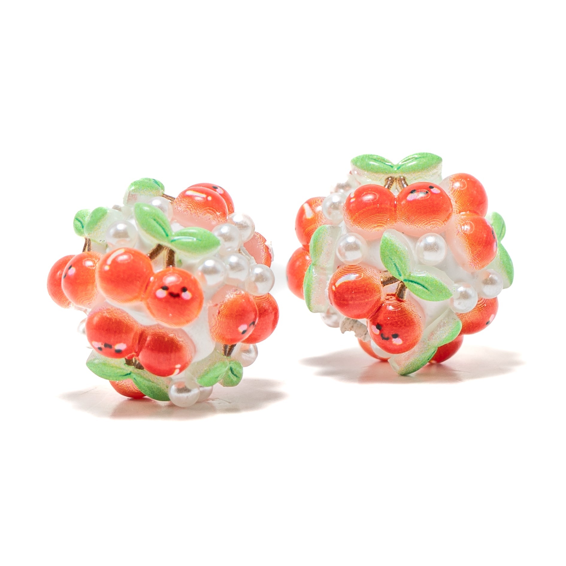 Fruity Boho Bead Pair in Cherries