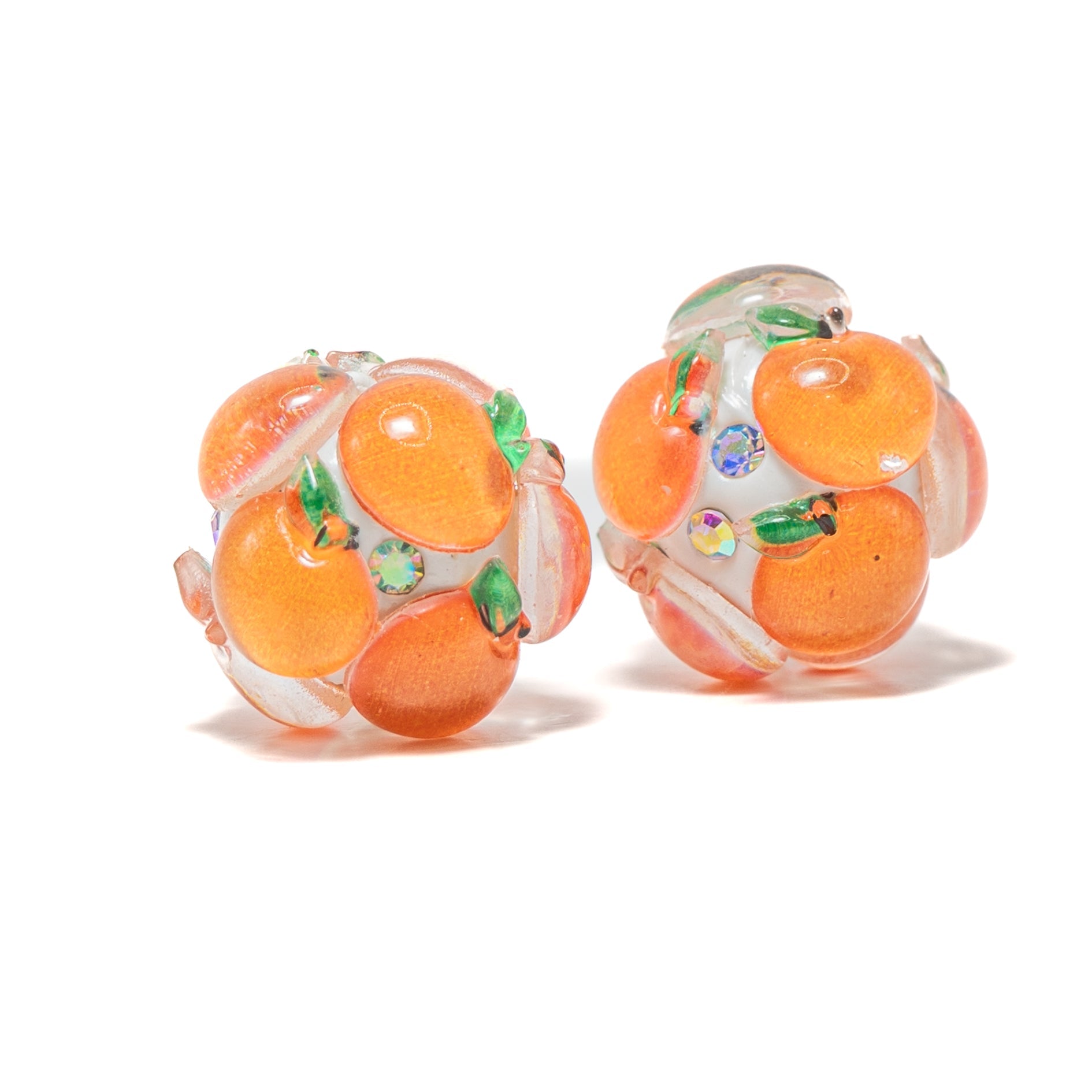 Fruity Boho Bead Pair in Orange