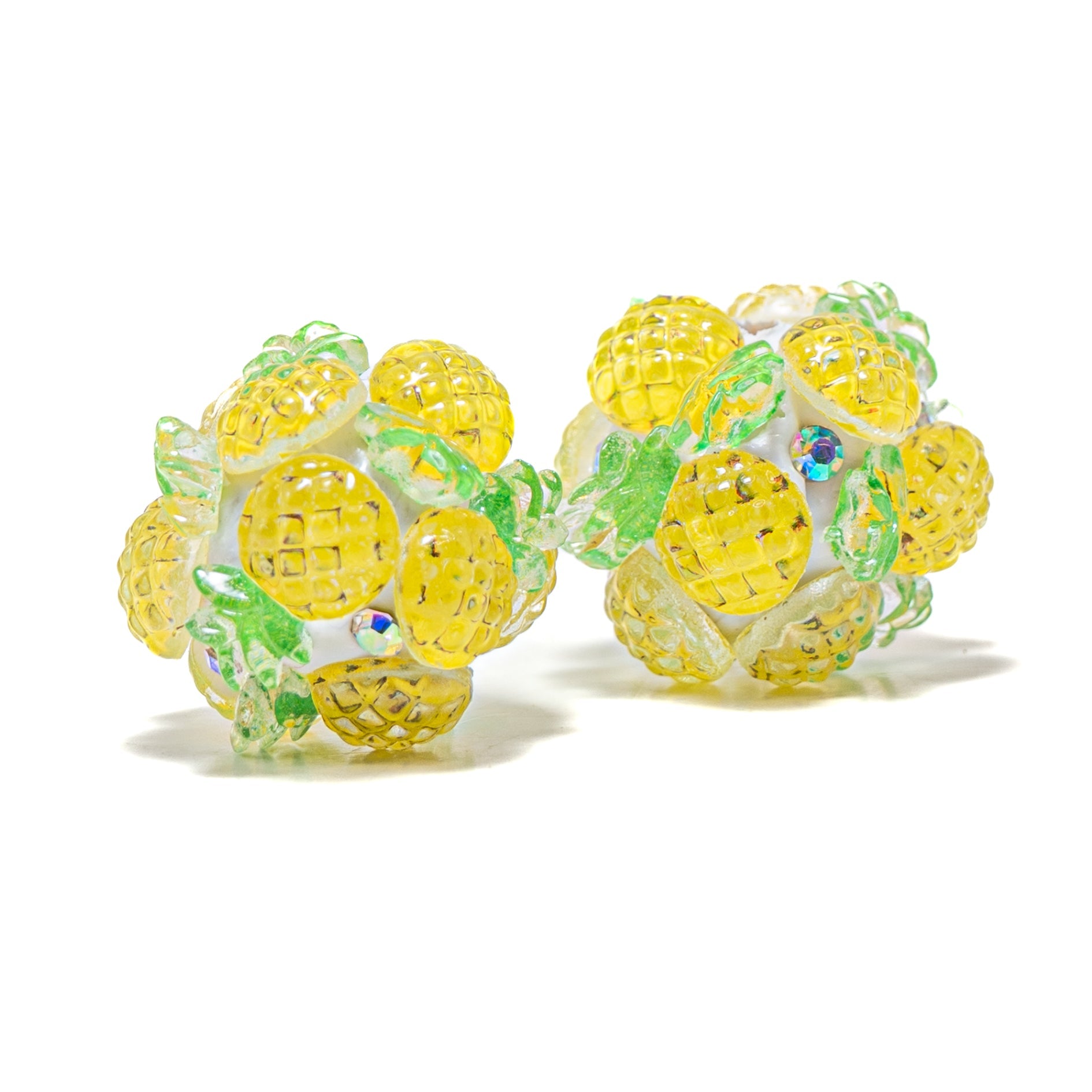 Fruity Boho Bead Pair in Pineapple