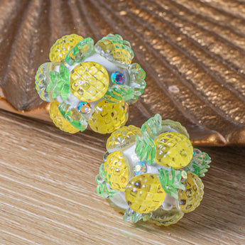 Fruity Boho Bead Pair in Pineapple