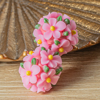 Garden Dreams Boho Bead Pair in Hot Pink