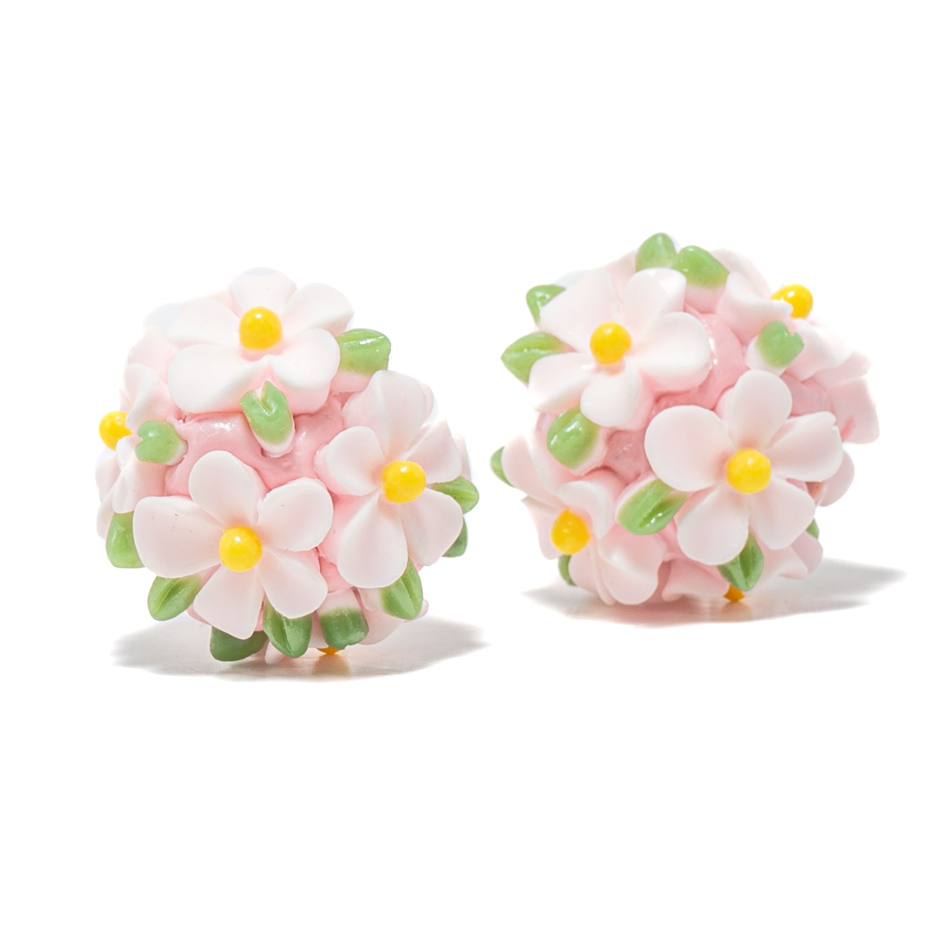 Garden Dreams Boho Bead Pair in Pink Posies