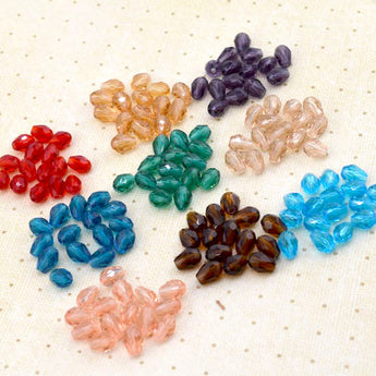 135pc Glass Bead Bundle in Faceted Teardrop Bold & Beautiful